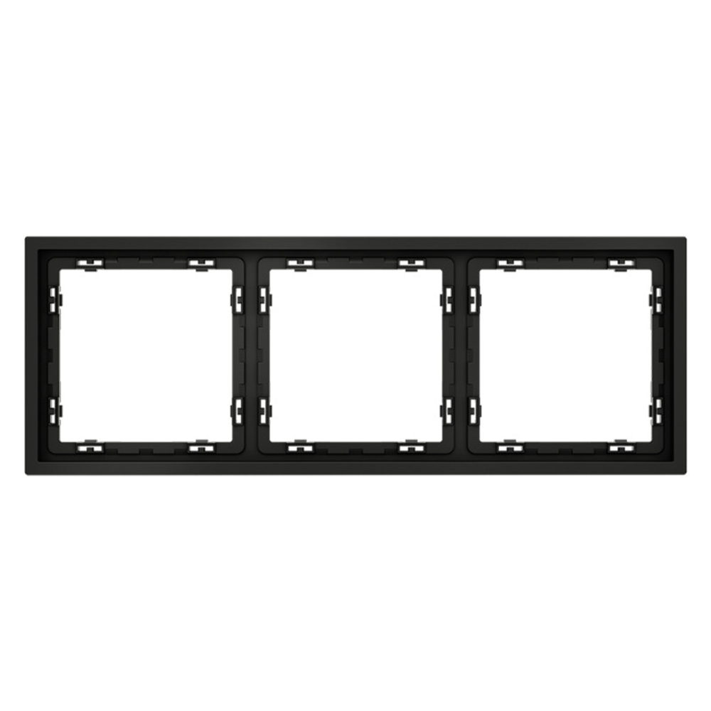 Рамка пластиковая VOLTUM S70 на 3 поста, (черный матовый)