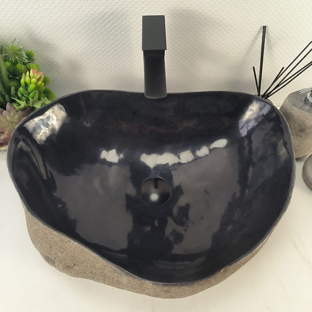 Каменная раковина из речного камня RS-05180 (55*41*15) 0862 из натурального камня