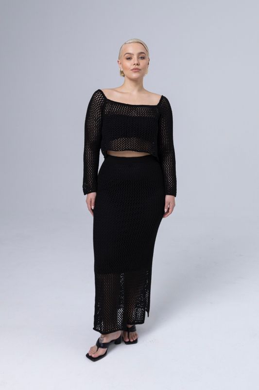 Топ кроше, черный