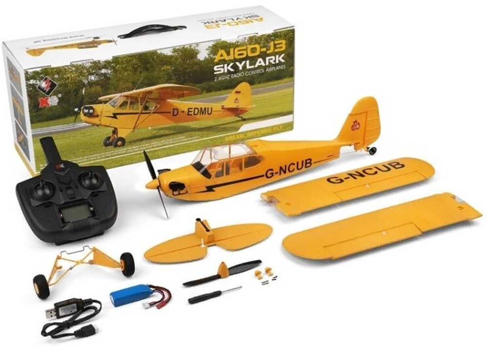 Радиоуправляемый самолет WLtoys A160 J3 SKYLARK RC RTF 2.4G - XK-A160