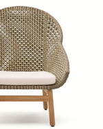 Кресло Olbia с высокой спинкой из искусственного ротанга и массива тика