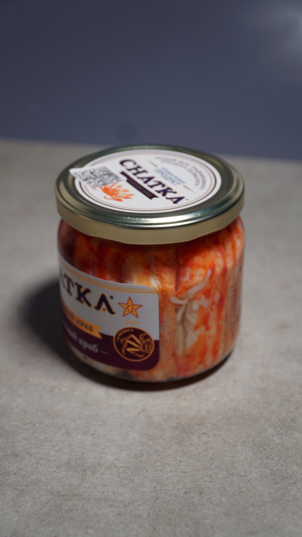 Мясо краба в солевой заливке (1я фаланга) (Банка) 390гр.