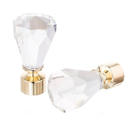 Наконечники "Кристалл" d25 мм, цвет золото глянец