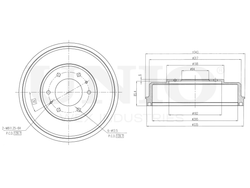 Барабан тормозной задний UNIO BRD-10015