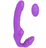 Страпон безремневой с вибрацией и пультом ДУ Cosmo фиолетовый