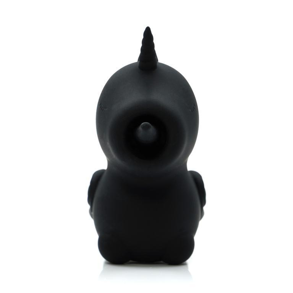 Черный вибромассажер Unihorn Wild Spirit со стимуляцией язычком