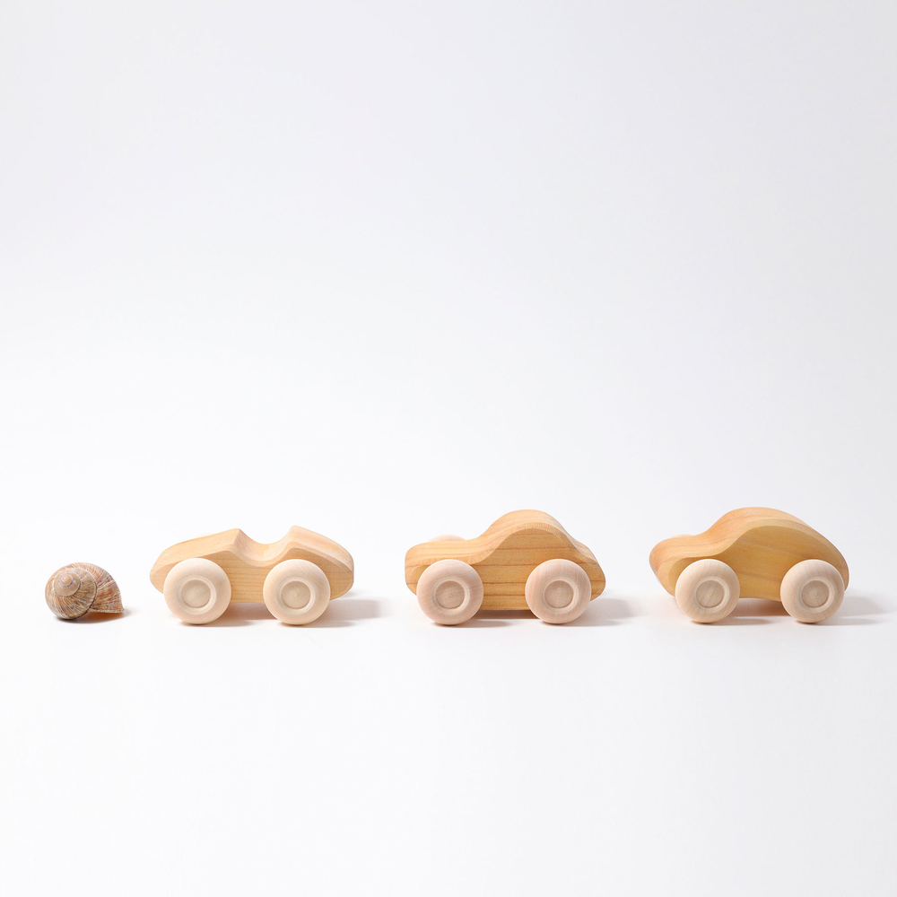 Набор деревянных машинок "Натуральные", 6 штук