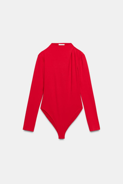 ZARA БОДИ СО СБОРКАМИ, КРАСНЫЙ