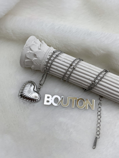 Колье серебристое с подвеской "Сердце"