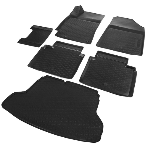 Коврики в салон и багажник автомобиля (комплект) Rival для Kia Cerato IV поколение седан 2018-2021 2021-н.в., полиуретан, 6 частей, K12802003-4