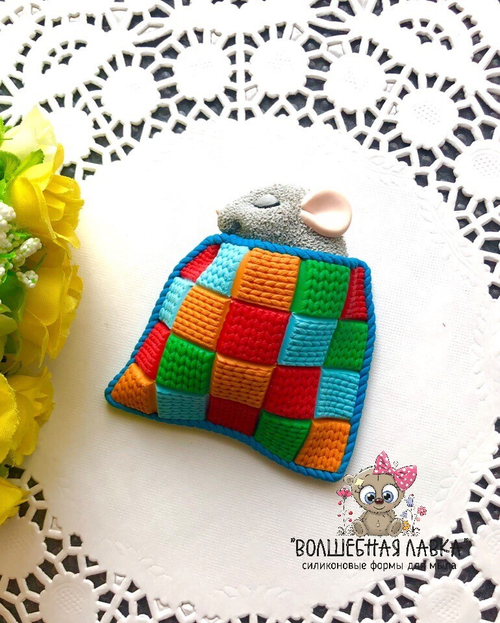 Силиконовая форма Мышка под одеялом