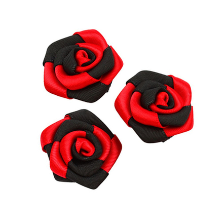 JY100194 Цветы пришивные, 2,5смцв.красн/черн