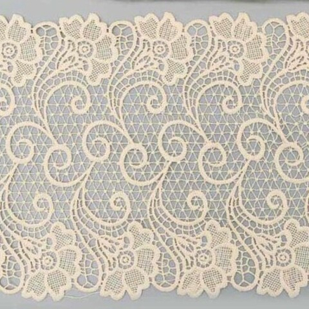 3AR805 Кружево матовое гипюр 18,5см*9,14м (406 молочный)
