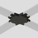 Соединитель X-образный для треков Air, серия Base, пластик, чёрный