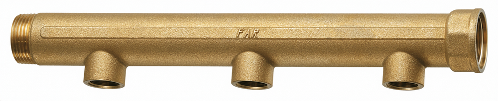 Коллектор 1", ВР-НР, 3 отвода 1/2", НР, межосевое 100 мм FAR
