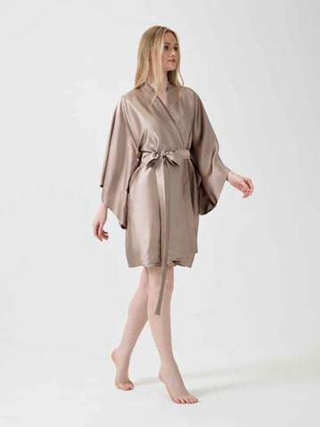 Халат кимоно OnSilk Assami mini Бежевый S