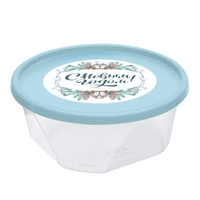 Контейнер для продуктов круглый 0,4л (голубой)