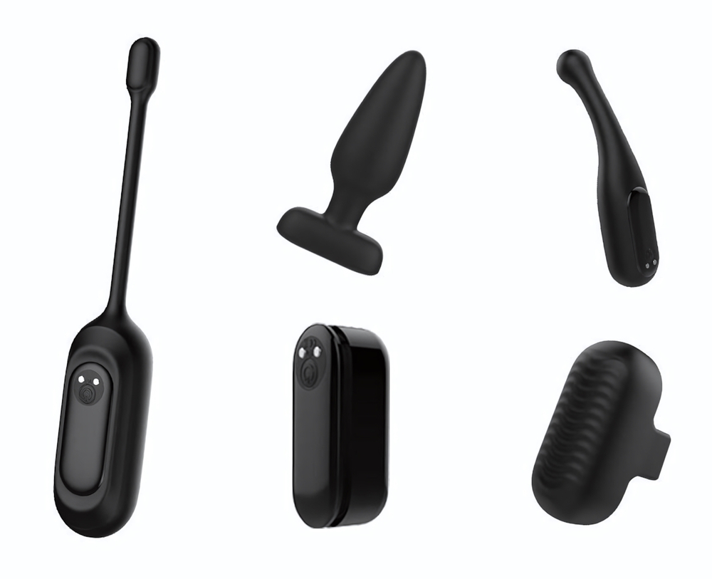 Черный вибронабор из 5 предметов (Цвет: черный)