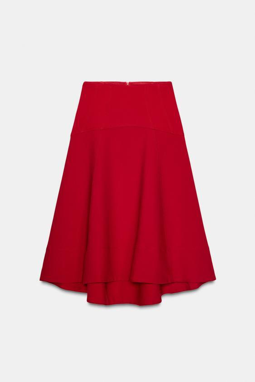 ZARA ЮБКА МИДИ CAPA ZW COLLECTION, КРАСНЫЙ