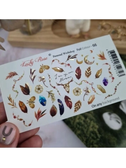 Lucky Rose Слайдеры наклейки для длинных ногтей Foil 066
