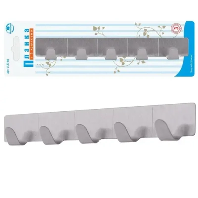 Планка с 5 крючками, 20 см, Самоклеющиеся, VL27-88