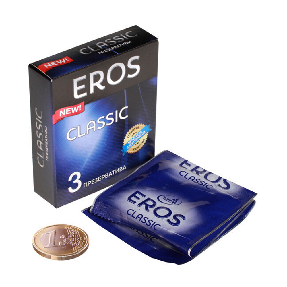 Презервативы классические EROS CLASSIC (3 шт) (Цвет: прозрачный)
