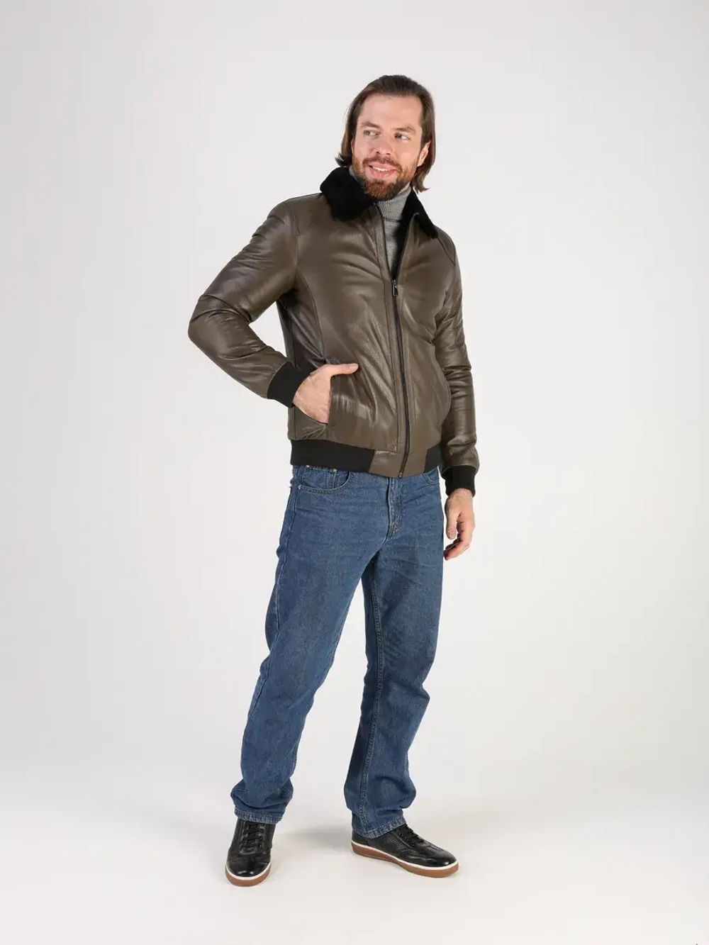 Дубленка зимняя куртка натуральная кожаная