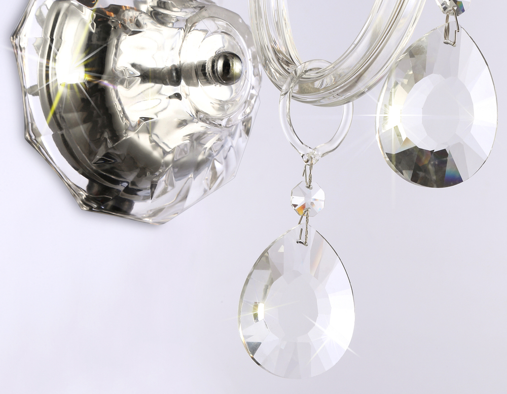 Настенный светильник с хрусталем TR4911 CH/CL хром/прозрачный E14 max 40W 294*160*246