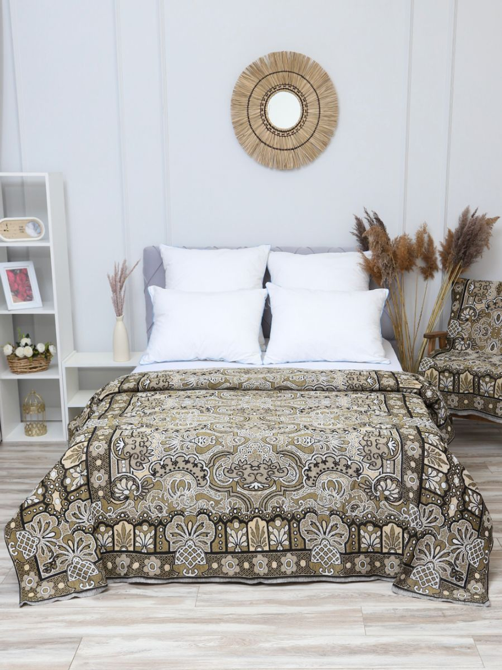 Покрывало на кровать, покрывало 2 спальное, гобелен с размерами: 200x210 см