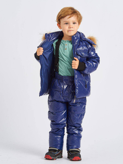 Детский пуховый лакированный зимний костюм Moncler