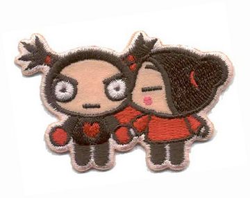 Нашивка Pucca целует Garu в щечку