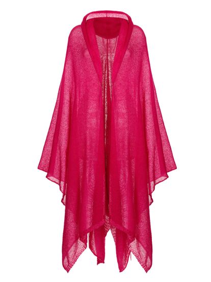 Женский шарф розового цвета из мохера и шерсти - фото 1