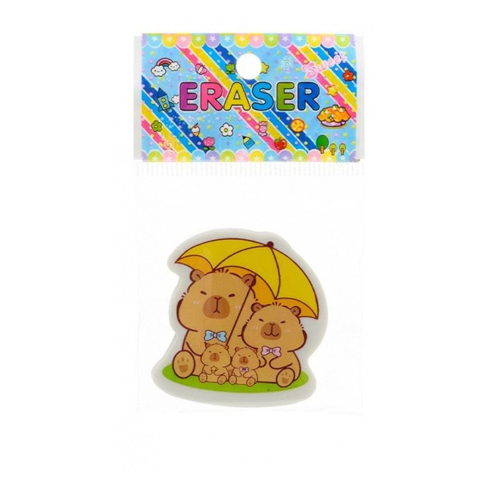 Ластик Basir, фигурный, серия "Капибара", разноцветный корпус в индивидуальной упаковке