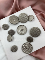 Пуговицы жатый металл матовое серебро