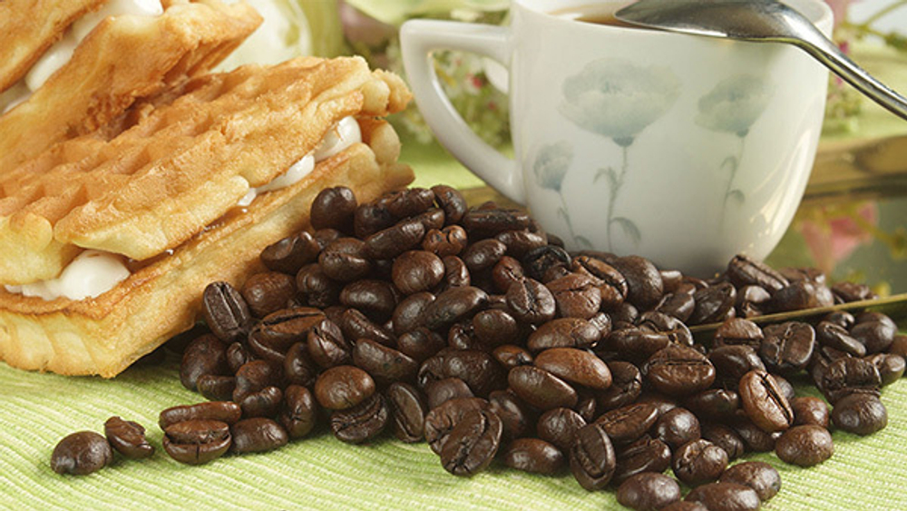 Кофе в зернах ароматизированный Santa Fe Венские вафли Арабика 1кг