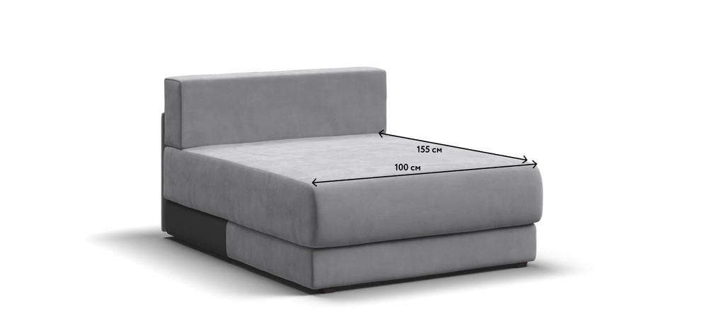 Ричмонд Модуль оттоманка Велюр Монолит сталь