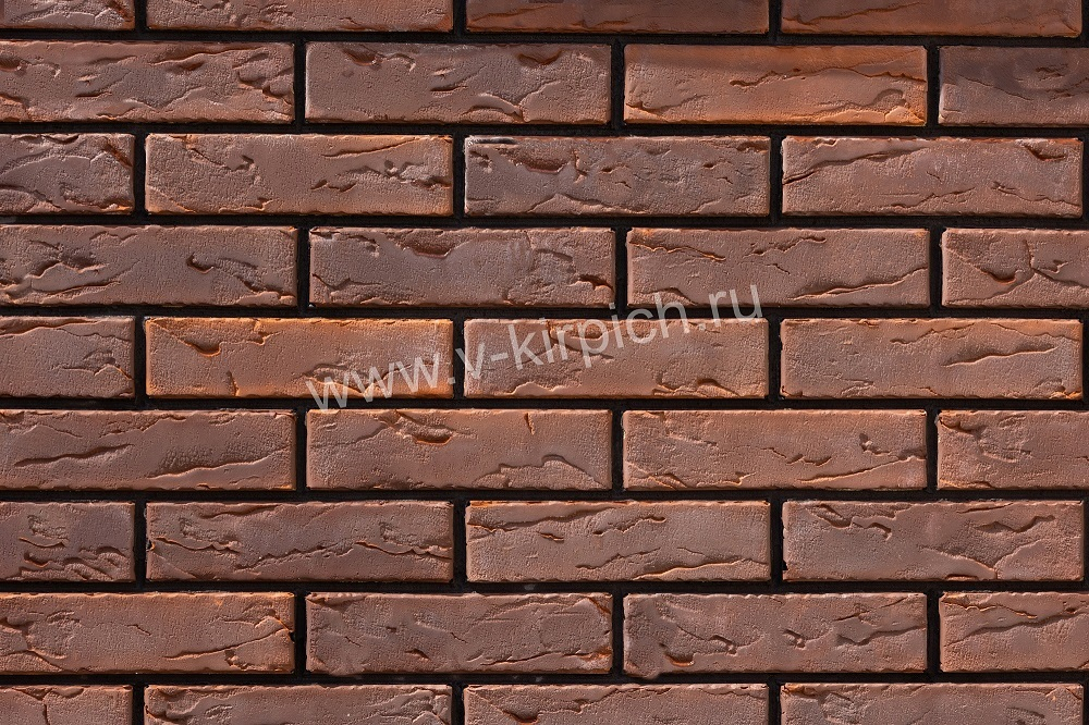 Кирпич лицевой Воротынский одинарный кортен, бостон рваная фаска