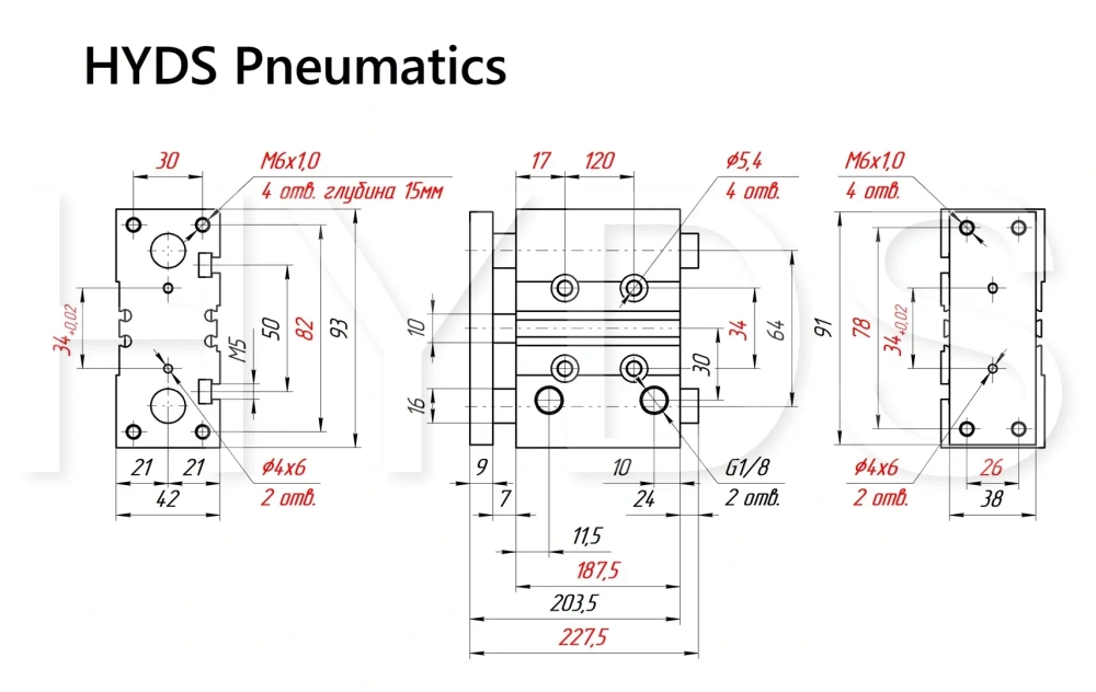 MGPM25TF-150Z Пневмоцилиндр