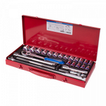 KING TONY (4224MR) Набор торцевых головок с принадлежностями 1/2", 12-гранные, 10-32 мм, 24 предмета