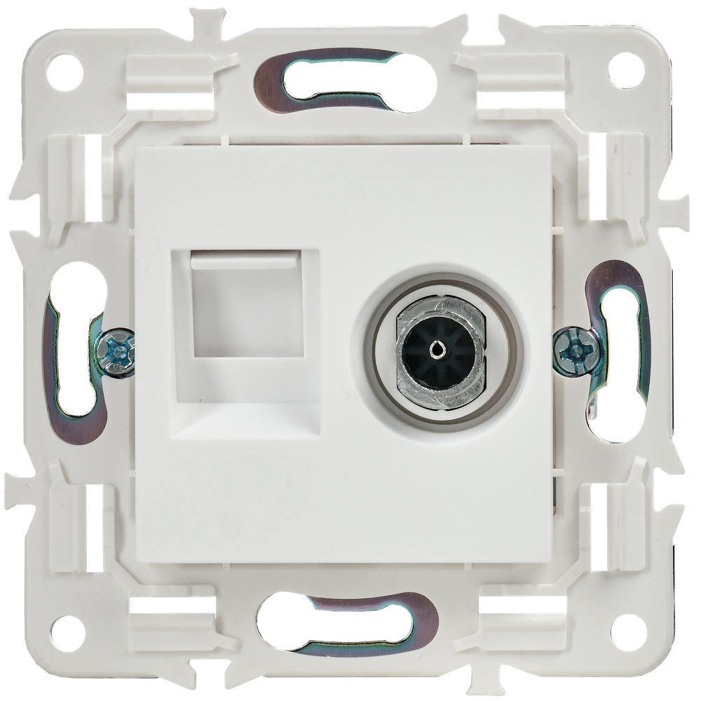 SKANDY Розетка двойная TV+RJ45 кат.5E SK-A14W арктический белый IEK