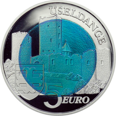 ЛЮКСЕМБУРГ, 2017, 5 ЕВРО [CHATEAU DE USELDANGE] [БИМЕТАЛЛ: СЕРЕБРО + НИОБИЙ]