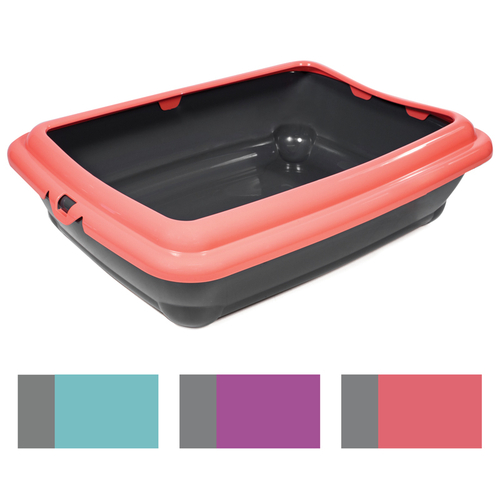 Туалет для кошек прямоугольный с бортом "Штиль", 455*350*125мм