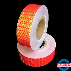 Красная светоотражающая лента самоклеящаяся 50 мм х 45 м