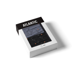 Мужские трусы боксеры семейные (черный + голубой) набор 2 в1 ATLANTIC 2MBX-052
