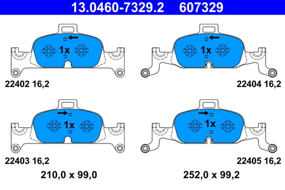 ATE - 13046073292-ATE - Brake Pad Set, disc brake