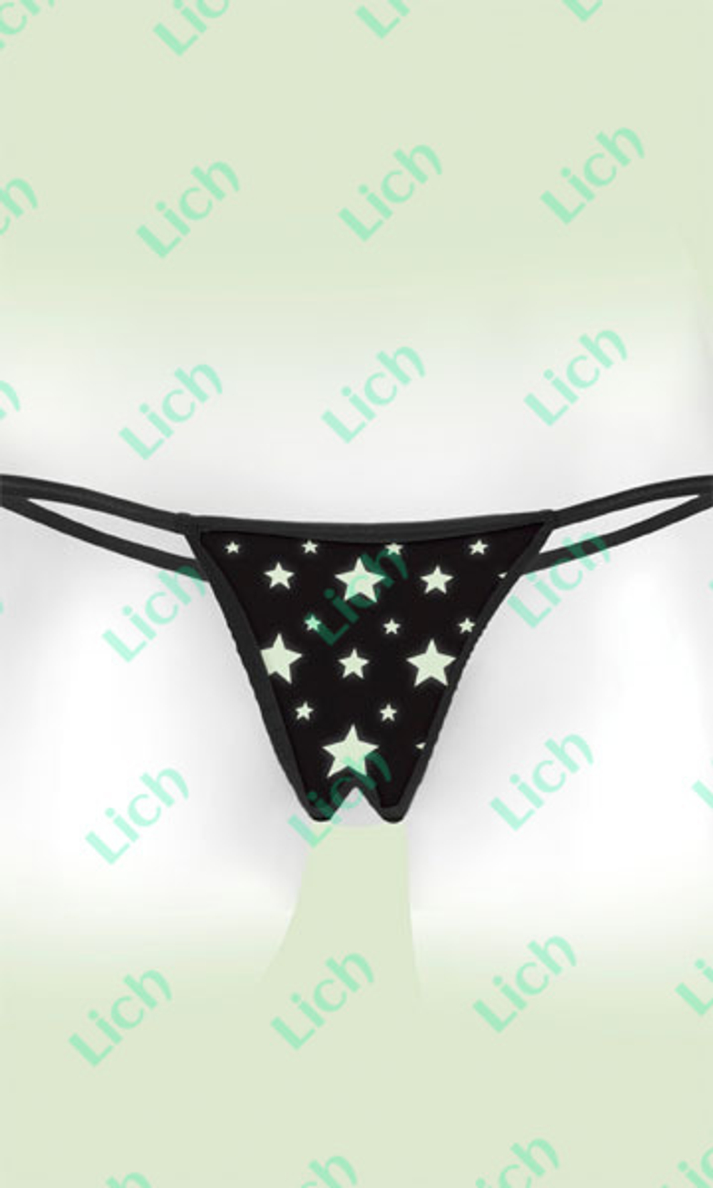 Светящиеся в темноте трусики с минивибратором и пэстсами в виде звездочек