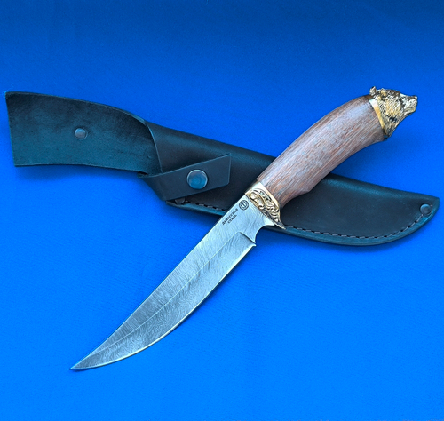 Надежный нож Сокол Дамаск, литьё Медведь (Ворсма)