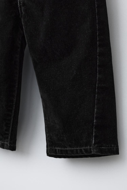 ZARA ВЕЛВЕТОВЫЕ ШТАНЫ BAGGY, ЧЕРНЫЙ