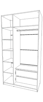 шкаф трёх створчатый 600×1200×2300 правый Вектор+