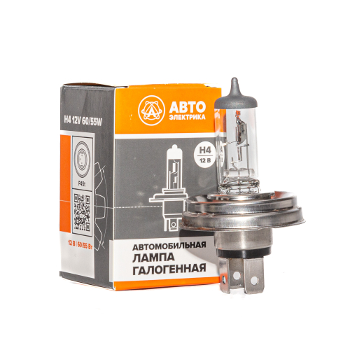 Автолампа галогенная H4, 12 В, 60/55 Вт, P45t